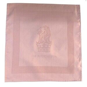 The Ritz Carlton Hotel Linen Dinner Cloth Fabric Napkins 20x20 Pink Set of 4 NEW